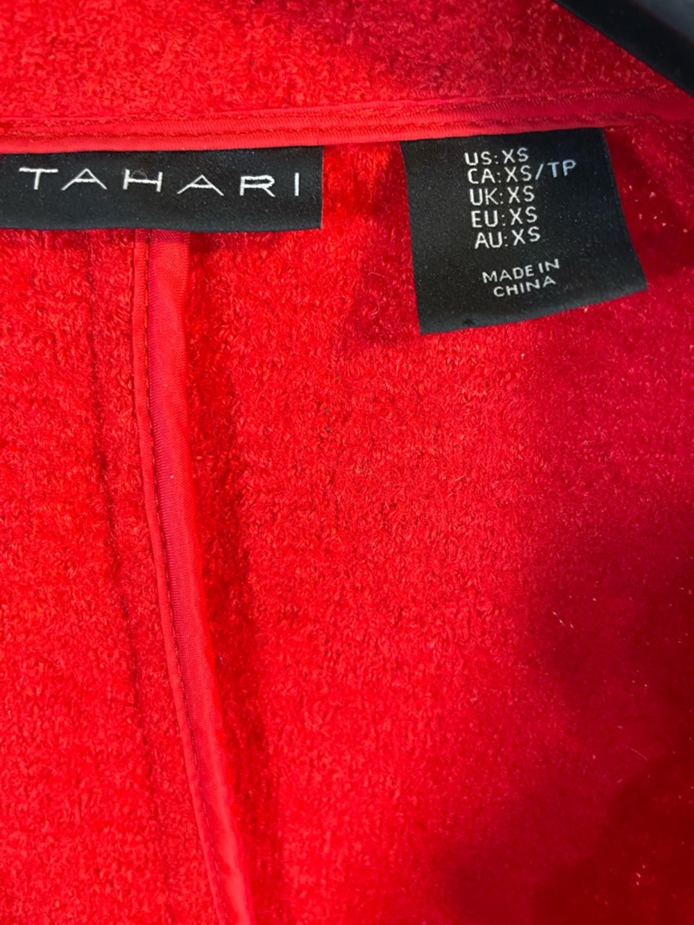 Tahari Vibrant Red Asymmetrical Zip Jacket - Picture 3 of 7